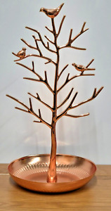 Rose Gold Jewellery Tree Organiser Ornamental Bird Display Stand