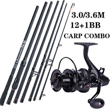 Fishing Rod Reel Combo Spinning Carbon Saltwater Freshwater Carp Bass Trout 13Bb