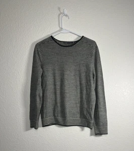 Vince Wool Blend Striped Grey and White Sweater Small - Picture 1 of 6