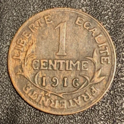 Francia 1916 1 céntimo KM# 840 lote # 1893 Foto 1 de 4