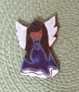 Hand-made Pottery Ornament Praying Angel Christmas Tree/Wall Decoration - Picture 1 of 3