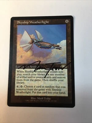 Skyship Weatherlight Planeshift MTG Magic Artist Signed Mark Tedin Auto Lp - Image 1 of 4