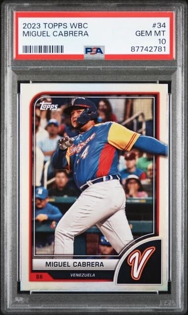 MIGUEL CABRERA * PSA 10 * POP 2 * 2023 TOPPS WBC #34 VENEZUELA DETROIT TIGERS - Image 1 of 3