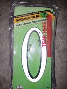 (10 Pcs) Hy-Ko 30610 Plastic Numbers Reflective 0 (zero) Silver Black, 4 in - Picture 1 of 3