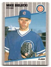 1989 Fleer #419 Mike Bielecki    Chicago Cubs Baseball Cards NM Near Mi ID:60666