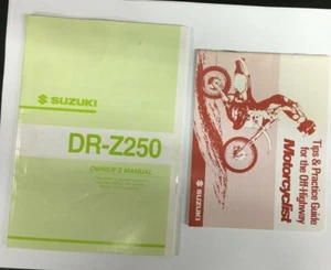 Manual del propietario y folleto de puntas de piloto Suzuki DR-Z250 2001 99011-13E61-03A - Imagen 1 de 2