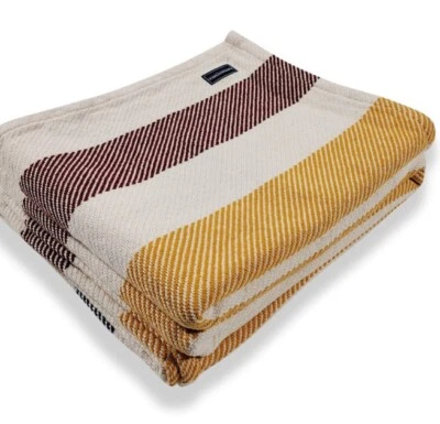 Manta de algodón a rayas Frontier FARIBAULT MILL - ¡Completamente NUEVA! Foto 1 de 4