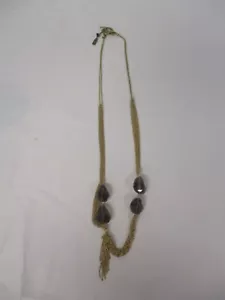 DESIGNER CITRINE 925 STERLING SILVER GOLD PLATED 8 STRAND CHAIN NECKLACE W TOPAZ - Picture 1 of 6