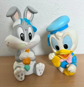 Warner Tyco Disney Lot of 2 Rubber Squeak Toys Baby Bugs Bunny & Donald Duck - Picture 1 of 3