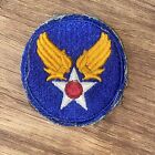Original US Army Air Forces Shoulder Patch Red Dot Blue Field Gold Wings Iron-on