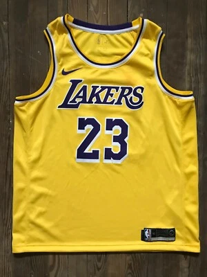 LeBron James Men's 52 XL Nike Swingman Los Angeles Lakers Gold NBA Jersey - Image 1 of 4