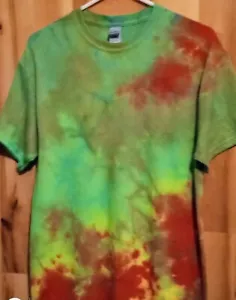 Handmade Tie Dye M Gildan T-shirt Unisex Heavy Cotton Multi Color Short Sleeves - Picture 1 of 5