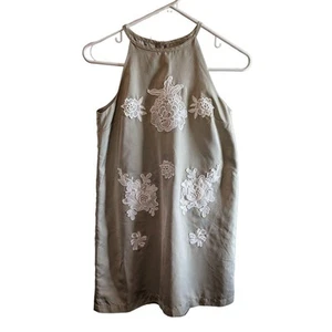 Girls Victoria Beckham for Target Beige Dress with With White Lace Applique Sz L - Picture 1 of 4