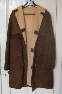 VINTAGE 60s 70’s LONG SHEEPSKIN COAT XL UNISEX - Picture 1 of 14