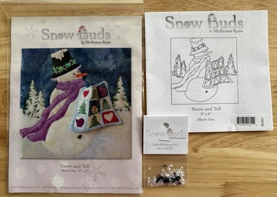 Snow Buds McKenna Ryan Block 1 Pattern Snow And Tell w Embellishment Pack - Image 1 of 4