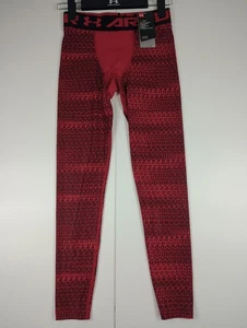 Under Armour HG Armour Full Legging Mens Medium M Red Compression Pants Gym New - Picture 1 of 9