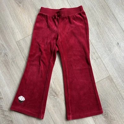 Gymboree 2010 Red Velvet Flare Pants Cupcake Embroidery Size 4 - Image 1 of 4