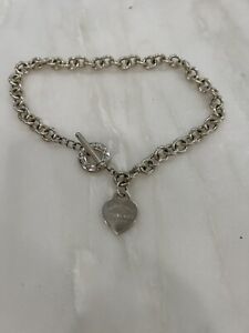 Sterling Silver Return to Tiffany & Co. New York Heart Tag Collar Necklace 16”