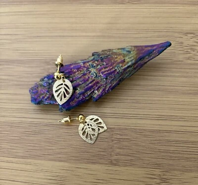 Boucles D’oreilles Dorées Feuille Filigrane - Boucles Femme Neuves - Photo 1/3