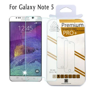 100% Genuine Gorilla Tempered Glass Film Screen Protector Samsung Galaxy Note 5 - Picture 1 of 7