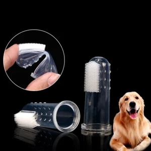 Silicone Pet Cats Dogs Small Breed Clean Finger Toothbrush Brushing Glove Design - Picture 1 of 13
