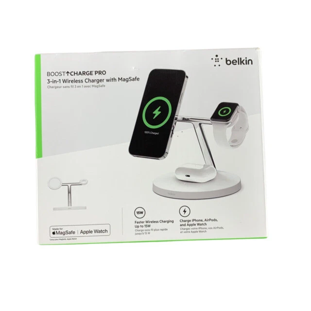 Belkin 3-in-1 Wireless Charger with MagSafe 15W for Apple - Black (WIZ017ttBK)