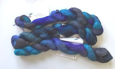 50 Gramos Hank of Suri Encaje Pintado a Mano Color "Tormenta Tropical" - Cerezo Colina Foto 1 de 2