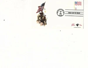 US Briefmarkenhülle #U642 Stilisierte Flagge Pugh FDC handbemalt 56/100 (mb22 - Bild 1 von 1