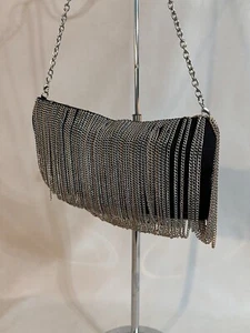 Vintage BCBG Maxazria Gold And Silver Clutch Wristlet Chain Purse Handbag - Picture 1 of 11