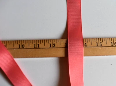 WATERMELON  GROSGRAIN  RIBBON    3 1/4  YARDS  X   7/8  INCHES WIDE - Image 1 of 2