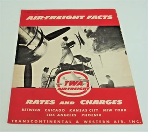 TWA AIRLINES AIR FREIGHT BROCHURE  1945 RATES AND CHARGES ORIGINAL VINTAGE - Picture 1 of 4