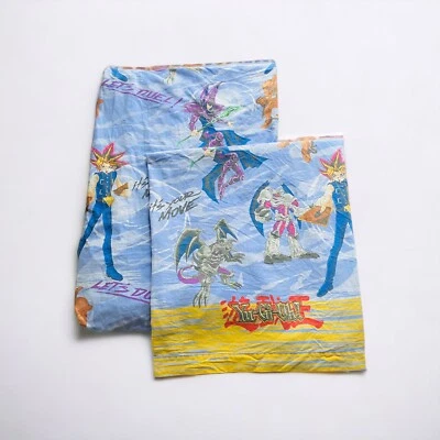 2 Piece 1996 Yu-Gi-Oh Twin Size Bed Sheet Set Flat & Fitted Anime Kids Teens - Image 1 of 4