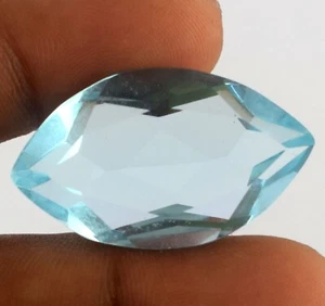 Brasilianischer aquablauer Aquamarin Marquise-Schliff 42,55 ct Edelstein zertifiziert B88862 - Bild 1 von 6