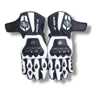 MV Agusta Gloves Motorcycle Motorbike Cowhide Leather Racing Gloves Men Gloves - Picture 1 of 2
