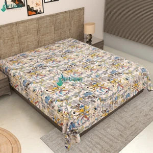 Tagesdecke Affenmuster Indisch Handarbeit Überwurf Kantha Quilt Twin Baumwolldecke - Bild 1 von 5