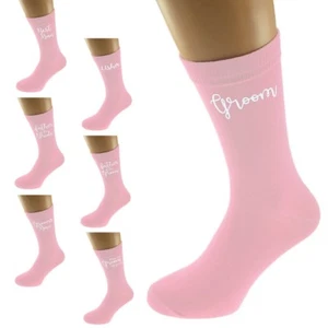 Pale Pink Wedding Design Socks UK Mens 5-12 in Various Roles X6N883 - Picture 1 of 1