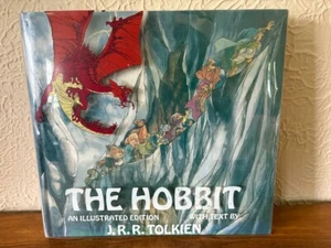 The Hobbit: An Illustrated Edition -J.R.R. Tolkien 1977 HC w Clear Jacket 1st Ed - Picture 1 of 9