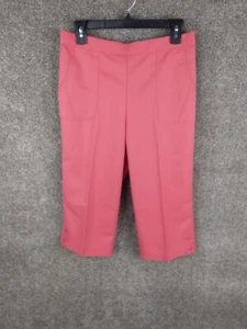 NWT Alfred Dunner Capri Pants Women 10P Coral Mid Rise Crop Straight Leg Stretch - Picture 1 of 10