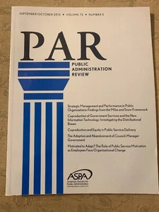 Public Administration Review Paperback Book: 2013 Volume 73 Number 5 - Picture 1 of 4