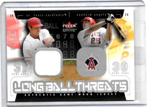 SCOTT ROLEN 2003 FLEER GENUINE LONG BALL THREATS GAME USED JERSEY  W/TROY GLAUS