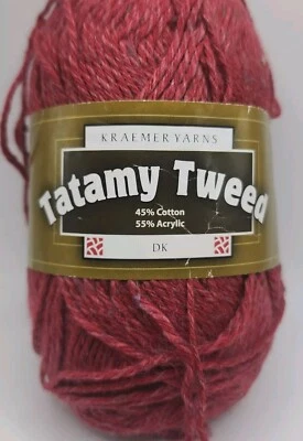 Hilos de tweed Kraemer Tatamy rojo chimenea Y1619 mezcla de algodón acrílico tejido artesanal Foto 1 de 4