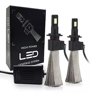 2x Fanless H7 Canbus LED Headlight Kit 12V 6000K Xenon White Bulb Super Bright - Picture 1 of 10