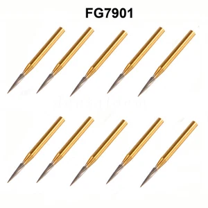 Dental Trimming & Finishing Carbide Burs Gold Burs 12 Blades FG 7901 - Picture 1 of 23