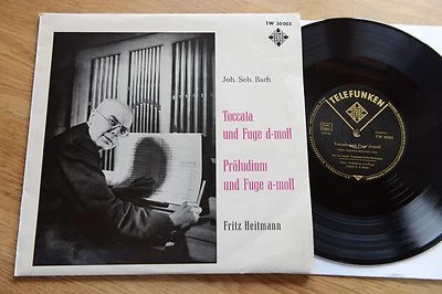 BACH Toccata & Fuge  Organ  FRITZ HEITMANN rare 10 inch EP Telefunken TW 30003 - Bild 1 von 4