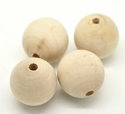 Holzperlen 20mm Holzkugeln zum auffädeln Bastelholz mit 5mm Loch 250 Stück H127 - Bild 1 von 4