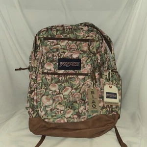 Jansport Backpack Pink Flower Mushroom Xl Water Pocket Laptop New Environment - Picture 1 of 1