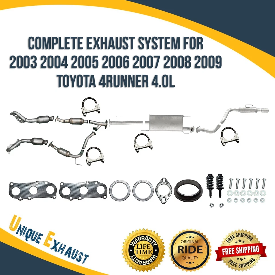 Sistema de escape completo para 03 2004 2005 2006 2007 2008 2009 Toyota 4Runner 4,0 L Foto 1 de 4