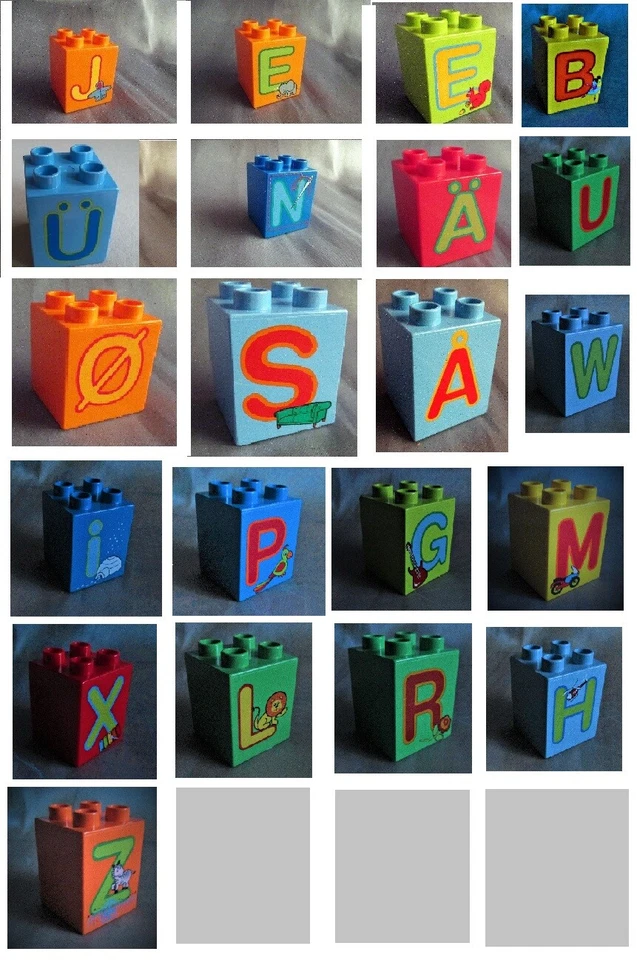 Lego Duplo Buchstaben ABC Bausteine 2x2 mit Tieren aus 6051 10915 hoch - Bild 1 von 1