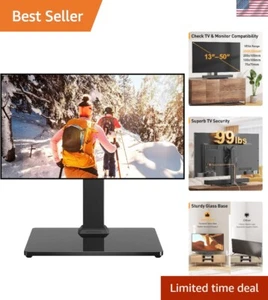 Height Adjustable Tabletop Swivel TV Stand for 13-50 Inch TVs - Secure & Stylish - Picture 1 of 10