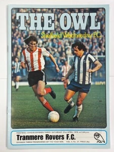 Sheffield Wednesday V Tranmere Rovers 1978/79 21-04-1979 división 3 - Imagen 1 de 1